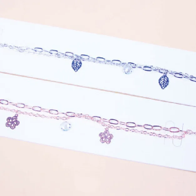 Double-Layer Ab Chain Crystal Pendant Bracelet - Image 2