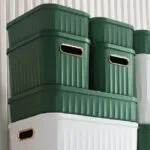 Flat Plastic Storage Organizer Green M - Image 2