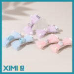 Kids Gauze Accessory Series Bow Tie Hair Clip Set - Image 2