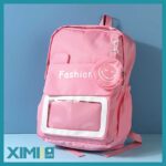 Simple Casual Bear Ear Square Large Backpack - Image 2