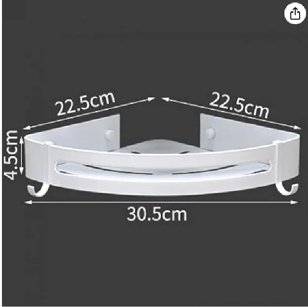 Corner Bathroom Organizer White - Image 2