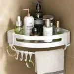 Corner Bathroom Organizer With Hanging White - Image 2