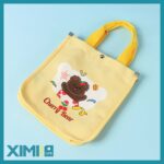 Cute Surprise Cherry Bear Square Canvas Bag - Image 2