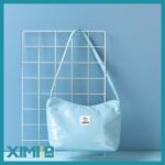 Trendy Macaron Oil Wax Moon Shape Shoulder Bag - Image 2