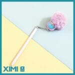 Cute Furry Ball Charm Black Gel Ink Pen(0.5mm) - Image 2