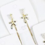 Long Tassel Pearl Bow Earrings - Image 3