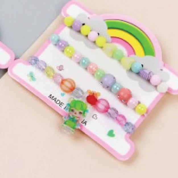 Bag Acrylic Colorful Bead Bracelet (3 Pieces) - Image 3