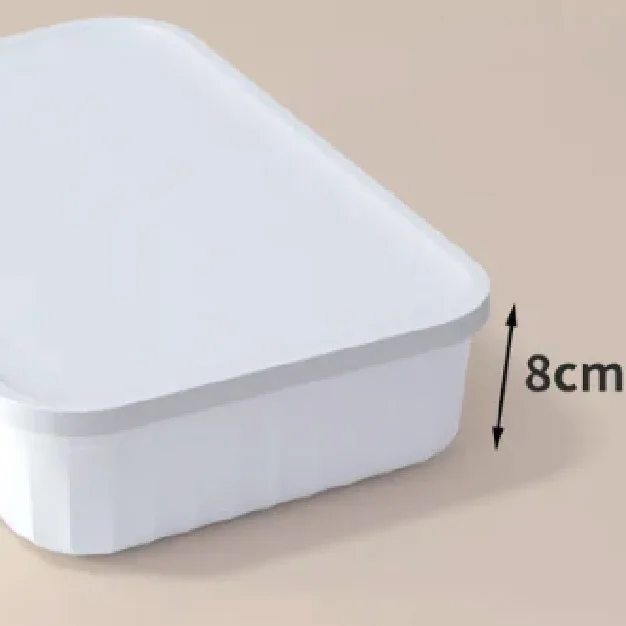 Flat Plastic Storage Organizer White L - Image 3