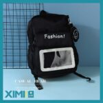 Simple Casual Bear Ear Square Large Backpack - Image 3