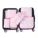 7Pcs Portable Travel Organizer Pink Color - Image 3