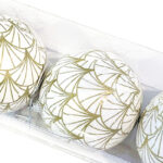 Gold Leaf Print Christmas Ball 3 PCS - Image 3
