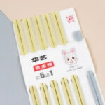 A-027 Six Pairs Of Fengcai Alloy Chopsticks (Mixed Color) - Image 3