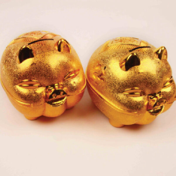 Plastic Golden Pig Piggy Bank (190)