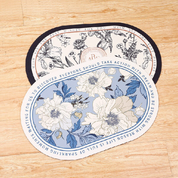 Light Luxury Retro Oval Bath Absorbent Floor Mat