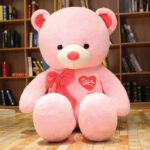 Teddy Bear Pink  Color With Bow And Heart (80Cm) - Image 3