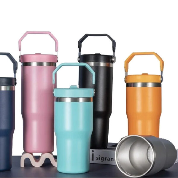 Zj15839 Stainless Steel Tumbler With Straw Reusable Cup