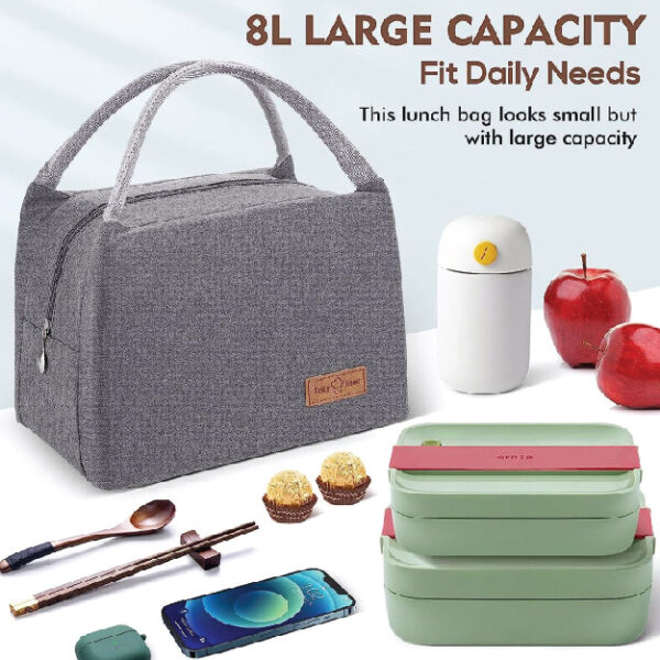Insulated Minimalist Lunch Bag Light Weight Convenient Medium