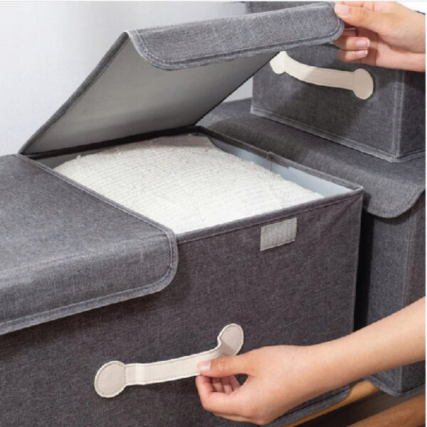 Foldable Storage Box Organizer With Double Cover
