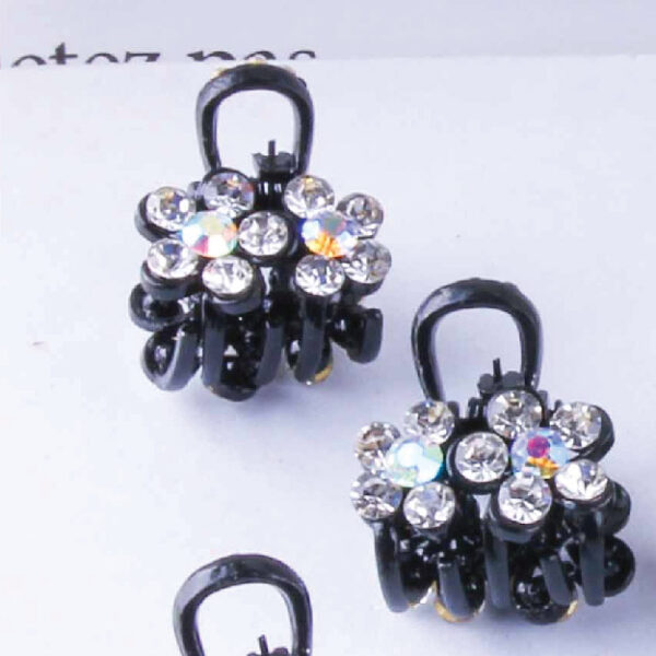 New Style Black Base Colorful Rhinestone Claws Clips 90071