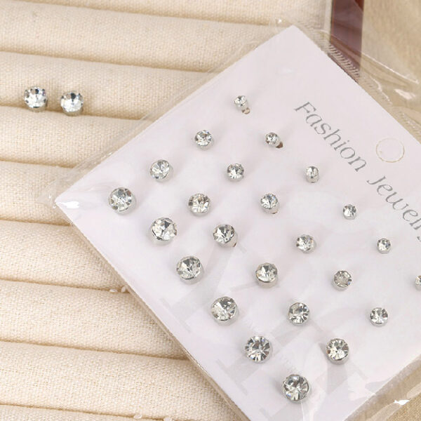 Fashion Rhinestone Twelve Pairs Of Earrings