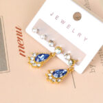 Fashion Colored Diamond Drops Three Pairs Of Earrings