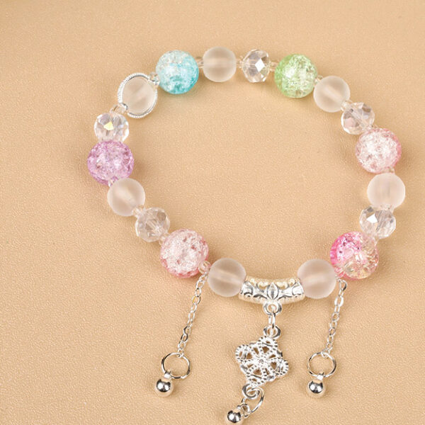 Crack Beads Tassel Pendant Bracelet