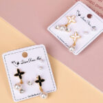 Long Strip Oil Drop Pearl Three Pairs Of Stud Earrings 4020100377 - Image 3