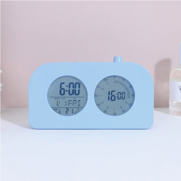 Fashionable Dual Screen Digital Alarm Clock (Blue)