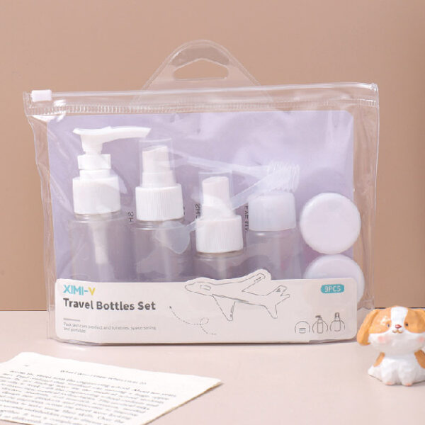 Travel Series Dull Polished Bottles 9Pcs/Set For Toiletries (C)