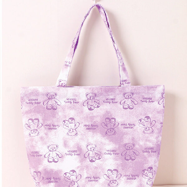 Tie-Dye Printed Bear Large Canvas Bag
