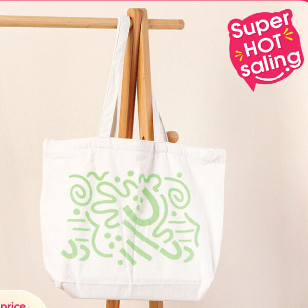 Casual Abstract Graffiti Canvas Bag (White)