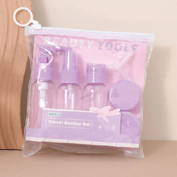 Purple Series Empty Travel Bottles Set 7Pcs