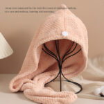 Striped Plaid Triangular Hair Drying Cap - Image 2