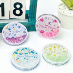 Luxuriant Flowers Round Glitter Portable Mirror - Image 2