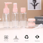Travel Series Pink Cap Transparent Dispensing Bottle 7 Piece/Set D - Image 2
