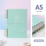 Flower Hardshell Spiral Week Planner Notebook A5 184 Sheets (Green) - Image 2