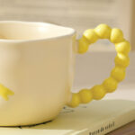 320Ml/10.82Fl.Oz. Cream Bowknot Ceramic Cup (Beige) - Image 2