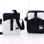 Black and White Contrast Color Messenger Bag - Image 2