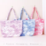 Tie-Dye Printed Bear Large Canvas Bag - Image 2