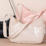 Trendy Cream Glossy Shoulder Bag - Image 2