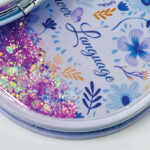 Luxuriant Flowers Round Glitter Portable Mirror - Image 3