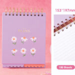 Small Daisy Mixed Pages Spiral Notebook 153x197Mm 100 Sheets (Purple)