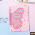 Colorful Mood Series Laser Butterfly Spiral  Mixed Pages Sticky Notes Notebook A5 80 Sheets