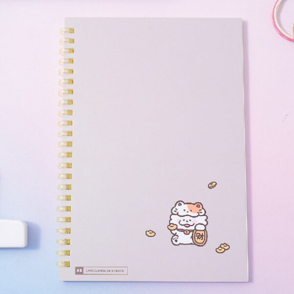 Bear Light Office Series Color Page Soft Spiral Pp Notebook 60 Sheets A5 (Light Coffee)