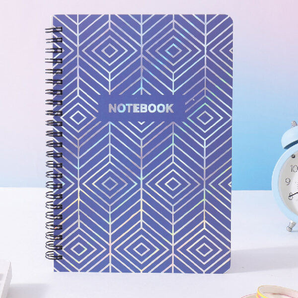 Gradient Color Geometry Spiral Lined Notebook A5 80 Sheets