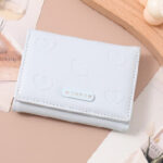Simple Heart Embossed Trifold Purse For Women