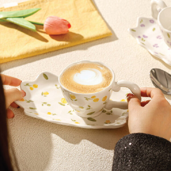 180Ml/6.09Fl.Oz. Flower Series Coffee Cups Set