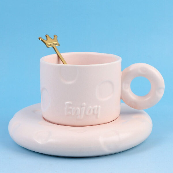 Cute Doughnut Basic Ceramic Cup and Saucer Set