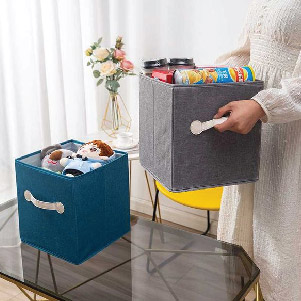 Plain Color Foldable Storage Box Organizer Rectangle