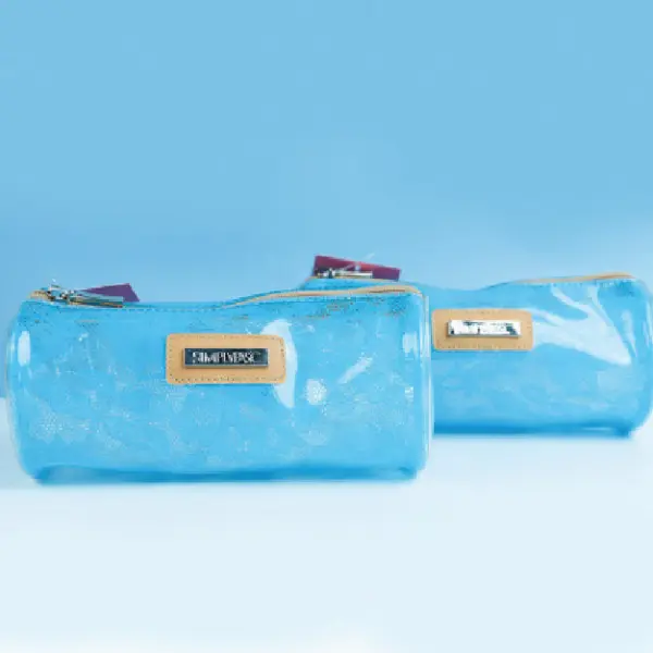 26H2001Bu Transparent Cylinder Makeup Pack (Pink And Blue) (YWU)